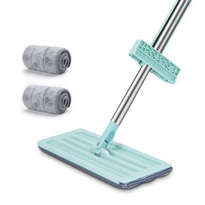 Mops Free Wash Squeeze Mop met 2 microfiber pads 360 graden spin MOP Easy Self Wringing Reinigingsvloer MOP 230311