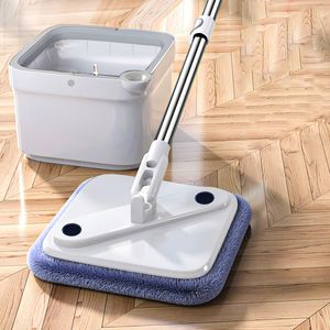 Fregonas Joybos Fregona giratoria con cubo Manos libres Lazy Squeeze Fregona Automática Magic Floor Mop SelfCleaning Nano Microfiber Cloth Square Mop 230331