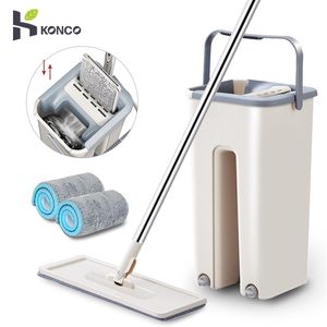 Mops Konco Vloerreiniging 360 Roteren met emmer Squeeze Flat Home Kitchen Cleaner Scrubber Tile 220927