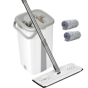 Mops Magic Cleaning Mops Gratis handmop met emmer Drop Floors Knijpvlakmop met water Huiskeuken Vloerreiniger 231122