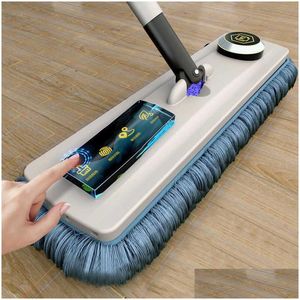 Mops Magic Zelfreinigende Squeeze Mop MicroFiber Spin en ga plat voor het wassen van vloer Home Reinigingsgereedschap Badkameraccessoires 210805 Drop OTGM2