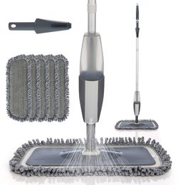 Mops Magic Spray Mop Houten Vloer met Herbruikbare Microfiber Pads 360 Graden Handvat Home Windows Keuken Dweil Veegmachine Bezem Schoon Gereedschap 230628