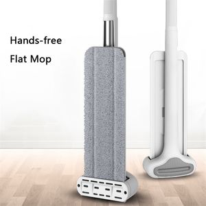 Mops Magic Squeeze Microfibre de lavage à main libre à plat pour le nettoyage de la maison de cuisine à domicile avec des tampons de chiffon essorés 220927