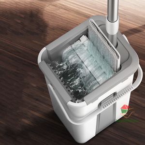 Mops Mop magic Floor Squeeze squeeze vadrouille avec seau plat rotatif pour laver le sol maison nettoyage nettoyant facile 230531