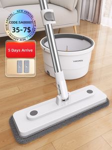 Vadrouilles Vadrouille Seau de séparation d'eau Système de nettoyage des sols Microfibre Spin Mop pour le nettoyage des sols Utilisation humide et sèche Outil de nettoyage domestique 230802