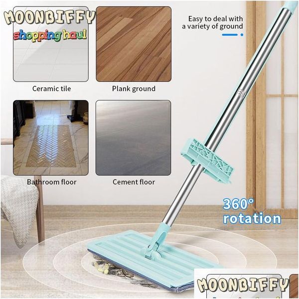 Mops Mops Plat Main Lavage Magic Cleaner Selfwring Mop Squeeze Ménage Matic Déshydratation Outils Télescopiques Pour La Maison 230810 Home Gard Dhsxz