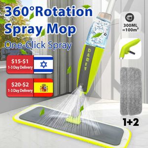 Mops Spray Mop Broom Set Magic Flat Vaft For Floor Home Nettaiteur Tool Brooms Maison avec des coussinets de microfibre réutilisables Rotation de vadrouille Z0601