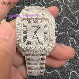 MOQ 1 Aangepast goedkoop Ice Out Vvs Moissanite Diamond mechanisch mode met diamanten ingelegd merkhorloge