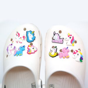 moq=100pcs unicorn croc Charms Soft cute Pvc Shoe Charm Accessories Decorations custom JIBZ for clog shoes childrens gift