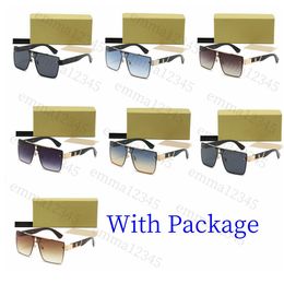 MOQ # 1pcs lunettes de soleil de luxe hommes femmes lunettes de soleil carrées marque classique lunettes de soleil à grande monture mode UV400 Goggle avec boîte