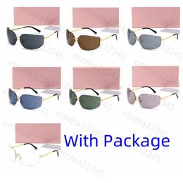 MOQ # 1PCS Lunettes de soleil carrées vintage sans monture Lunettes de soleil surdimensionnées Homme Femme Lunettes de luxe Marque designer UV400 Nuances féminines avec boîte