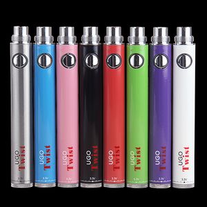 MOQ 20 Pcs Authentique EVOD Slim Pen TWIST Batterie + Chargeur USB Tension Variable 3.3 ~ 4.8 V Pour 510 Cartouches De Vapeur D'huile Épaisse