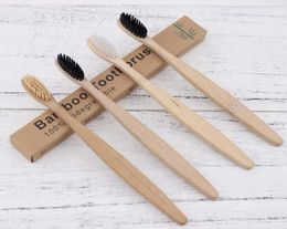 MOQ 20PCS Brosse à dents de bambou pur naturel Portable Brosse de dents de cheveux molle Brosse Eco Friendly Bross Oral Cleaning Care Tools4274272