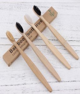 MOQ 20 stks natuurlijke pure bamboe tandenborstel draagbare zachte haartandborstel miltvriendelijke borstels orale reinigingszorggereedschap8089601