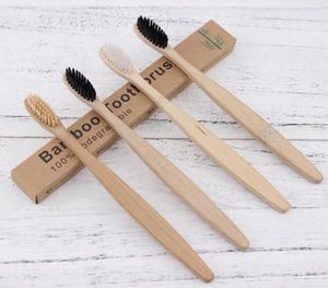 MOQ 20PCS Brosse à dents de bambou pur naturel Portable Brosse de dents de cheveux molle Brosse Eco Friendly Bross Oral Cleaning Care Tools5926749