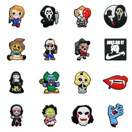 Moq 20 piezas nueva película de terror halloween personalizada paja de silicona toppers cubierta encantos amigos DIY decorativo 8mm paja fiesta suministros regalo