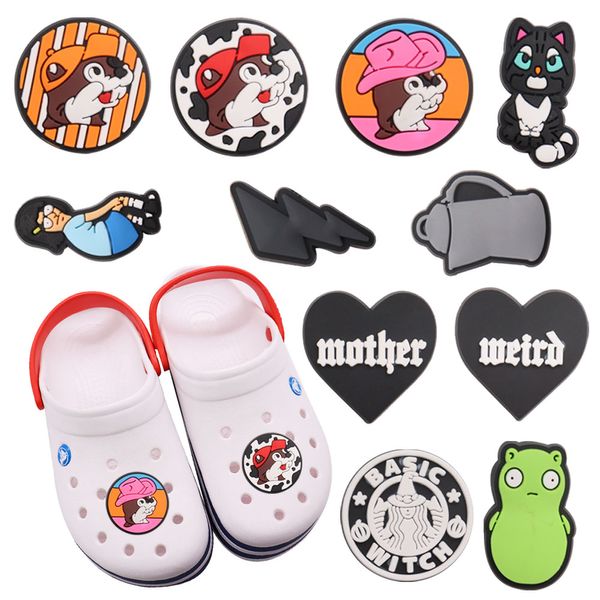 MOQ 20 Unids PVC Dibujos Animados Kawaii Corazón Conejo Chica Rayo Caldera Gato Zapato Encanto Accesorios Decoración Hebilla para Zueco Pulsera Pulsera Regalo de fiesta