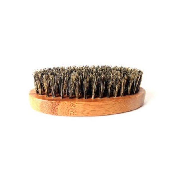 MOQ 50pcs brosse à barbe en bambou de qualité améliorée avec brosse à poils de sanglier pur pour les poils du visage moustaches moustache LOGO de marque privée personnalisé