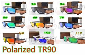 MOQ10SETS MANNEN Gepolariseerde zonnebril TR9010 Kleurrijke zonnebril UV400 Fietsglas vrouw met piekzonnebril met caseA SHI1502265