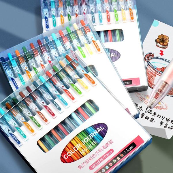 Juego de bolígrafos grises Morandi Kawaii 0,5, bolígrafo de tinta de Gel bonito multicolor, resaltador, material escolar para oficina, papelería, recambio de repuesto DIY