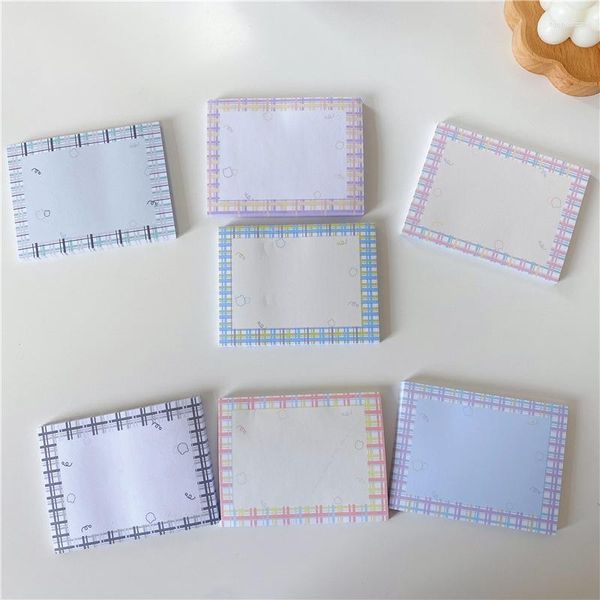 Morandi Plaid Ins Bloc de notas Material decorativo papel DIY álbum de recortes mensaje Bloc de notas notas lindas papelería útiles escolares