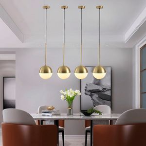 Lampes suspendues Mordic Vintage cerceau or moderne LED lampe suspendue pour salon maison Loft lampe de décoration industrielle