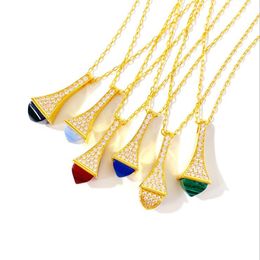 Meer Kleur Volledige CZ Rvs Liefde De Piramide Kettingen Hangers Mode Choker Ketting Vrouwen Mannen Lover Neckalce Sieraden Gift Met Fluweelzak