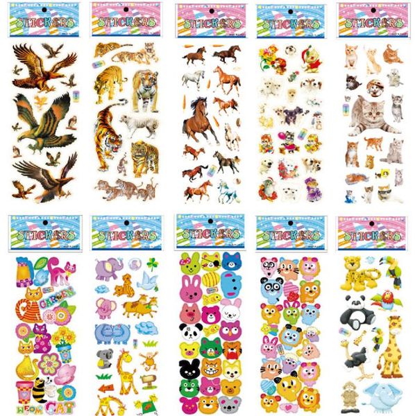 Más diseño 3D pegatinas de dibujos animados 7*17 cm fiesta libro decorativo pegatinas papel juego niños regalo juguetes gratis