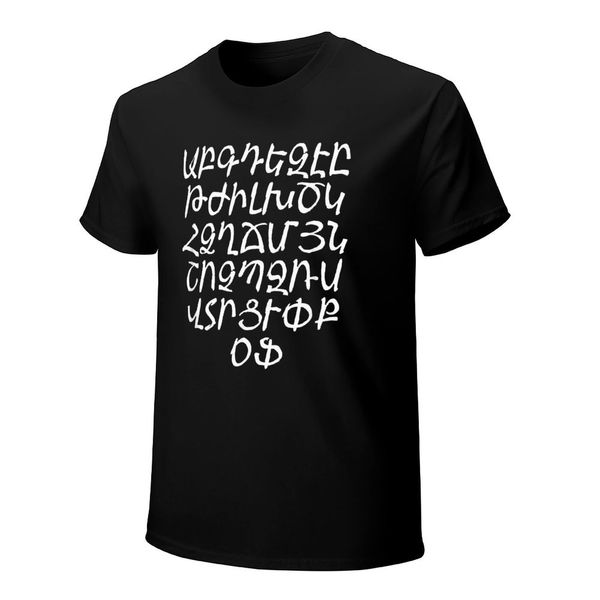 Plus de design alphabet arménien Armenia Letter Men Tshirt Tees T-shirt O-cou t-shirts femmes Vêtements garçons 100% coton