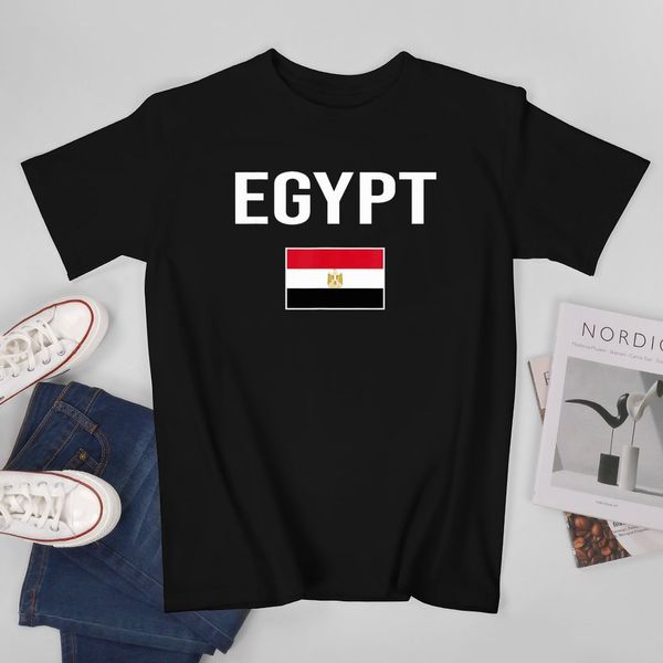 Plus de design drapeau égyptien Egyptien Men Tshirt Tees T-shirt O-cou t-shirts femmes Vêtements garçons 100% coton