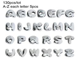 Plus d'options Capes de perles accessoires de bricolage 130pcs 8 mm English Alphabet Slide Letters Charms Rigiane Fit