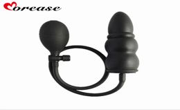 Plug anal extensible gonflable Morease avec pompe produits pour adultes jouets sexuels en silicone pour femmes hommes masseur dilatateur anal Y18928037956427