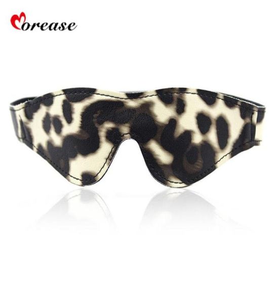 Morease Leopard Leather Blinder Eye Mask Venda para mujeres Fetiche erótico femenino Bdsm Slave Restricción Juego para adultos Juguete sexual S9245012283