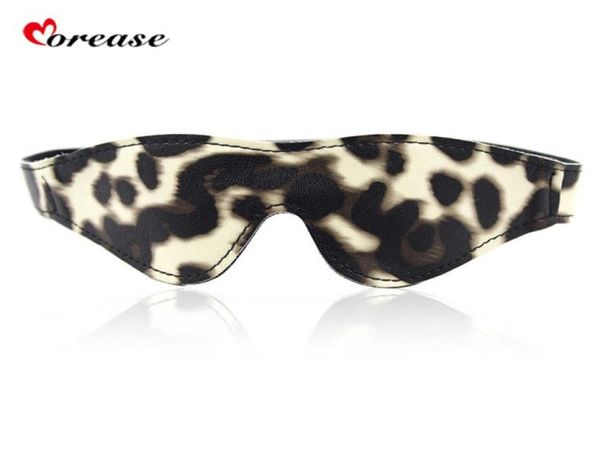 Mulase Leopard en cuir en cuir Masque pour les yeux Boulangers pour les femmes Femme Femelle Fetish BDSM SLAVE RESTRAINT