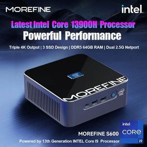 MoreFine S600 13th Gen Intel i7 13800H i9 13900h ddr5 mini PC 14 Core 20 Thread Windows11 2 * M.2 NVME 2 * LAN GAMING PC BURISAPE 240509