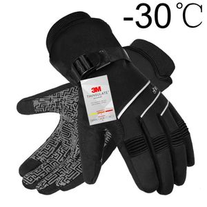 Moreok Winter Ski Gloves Waterdichte Thinsulate Touchscreen Thermal Snowboard Motorcycle Bike Cycling Men Women 240402