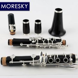 MORESKY-clarinete de madera y ébano, tubo de 17 teclas, tono de caída B, clarinete de madera maciza M8