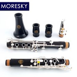 Clarinete de ébano de Moresky Professional A Tune 17 Clarinete de cobre plateado llave en La Ma68