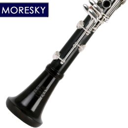 MORESKY professionnel ébène clarinette bB Tune 18 touches argent plaqué cuivre bois massif SR-136