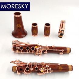 Mooresky Red Wood Professional Clarinet Rosewood BB / Rose Gold-plaqué Clés / Redwood Sib Klarnet