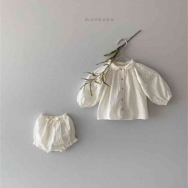 Mori Girl Corea y Japón Ropa de estilo Little Kid Spring Sets Outfit Vintage Baby Blusa Bloomers Trajes 210619
