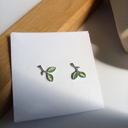 Mori Tree Tak Oor Nail Cat-Eye Earring Kleine Verse Zoete Groen Stude Studenten Oorbellen Dames Sieraden Party Geschenken