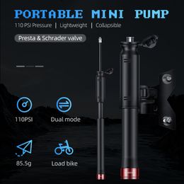 Morider 110psi Hand Air Pump Porable Mini Mtb Road Bicycle Pump Cycling Balle Balle Balle de balle Soutenir AV FV Conversion