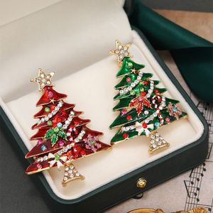Broches de árbol de Navidad Morkopela para mujeres y hombres, alfileres de esmalte de 2 colores, regalos de Papá Noel, broche de plantas para fiesta y oficina, regalos