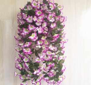 Morning Glory Flower Vine Hangende wijnstokken voor bruiloft Kunstmatige decoratieve muurbloem 5 kleuren2505442