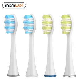 Mornwell 4pcs White Standard Remplacement Brosse de brosse à dents avec bouchons pour Mornwell D01 / D02 Brosse à dents électrique 240507