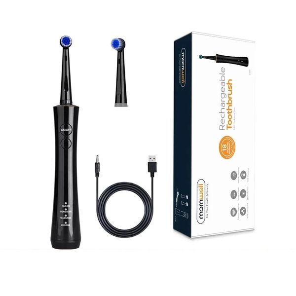 Mornwell brosse à dents électrique USB Rechargeable brosse à dents rotative voyage blanchissant les dents nettoyant pour adultes sain meilleur cadeau