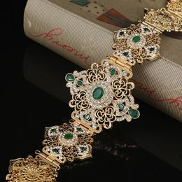 Ceinture marocaine Holloway pour robe de mariée pour femmes, bijoux de corps, chaîne en métal doré, longueur réglable, cadeau de mariée, 240104