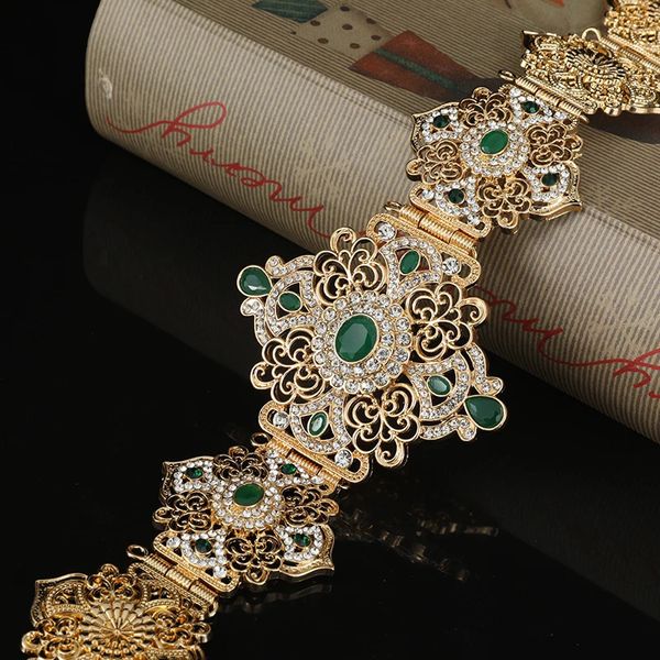 Cinturón marroquí Holloway para mujer, vestido de novia, joyería corporal, cadena de Metal dorado, longitud ajustable, regalo nupcial 240104