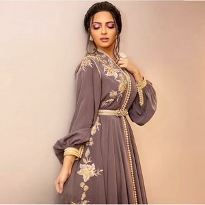 Kaftan marroquí de Dubái, vestidos de noche de encaje, 2022, cuello en v, apliques bordados, vestido largo Formal de manga larga, vestidos de fiesta musulmanes árabes